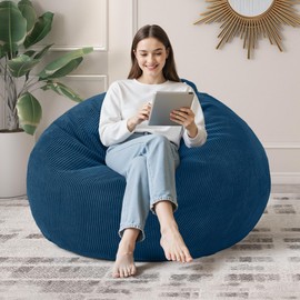 3FT Bean Bag Chairs Teardrop Bean Bag Chair for Adults Beanbag Chair with Memory Foam Filled Machine Washable Cover for Living Room, Bedroom