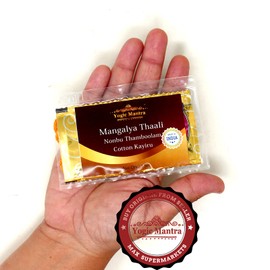 Yogic Mantra Mangalya Thread Set (48 Inches Cotton Thread + Haldi & Kumkum) Nonbu Thamboolam Mangalsutra, Mangalyam Thaali Mangal Sutra, Mangalaya Thali Thirumangalyam, South Indian Thirumangalayam
