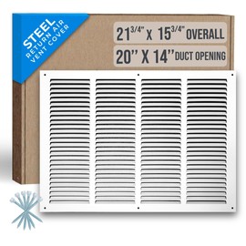 Fits 20x14 Duct Opening | Steel Return Air Grille by Handua | Vent Cover Grill for Sidewall and Ceiling | White | HVAC Cold Air Intake Grille | Outer Dimensions: 21.75"W X 15.75"