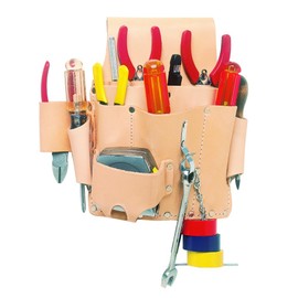 CLC Custom Leathercraft W500 Electrician's Tool Pouch, Heavy Duty, 8-Pocket, Tan