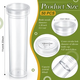 Hushee 50 Pcs 60ml Floral Tubes for Milkweed Water Tubes for Flowers Large Floral Water Tubes for Milkweed Cuttings Floral Tubes for Flower Arrangements Butterfly Habitat