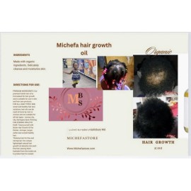Michefa Hair Growth Oil Organic Biotin All Natural 4 oz for All Hair Types