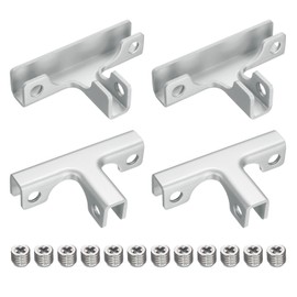 uxcell 4Pcs Glass Fixing Clip, for 8-10mm T-Shaped Glass Combination Fixing Bracket, Aluminum Alloy Reinforced Clip Clamp for Glass Display Cabinet, Fish Tank (Silver Tone)