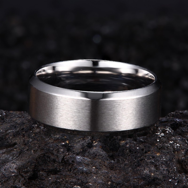 Kakonia 3Pcs Stainless Steel Rings for Men Women 8MM Wedding
