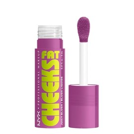 NYX Professional Makeup, Fat Cheeks Blush Tono Blueberry Burst (uva), 8 ml - Rubor líquido con acabado natural y radiante. Infusionado con aceites de 
