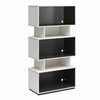 NTENSE Shadow Gaming Storage Unit Bookcase, White and Matte Black