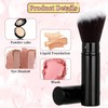 2 Pack Retractable Make Up Brushes，Travel Angled Powder Foundation Makeup