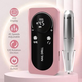 Taladro eléctrico inalámbrico para uñas, 45000 RPM, portátil.