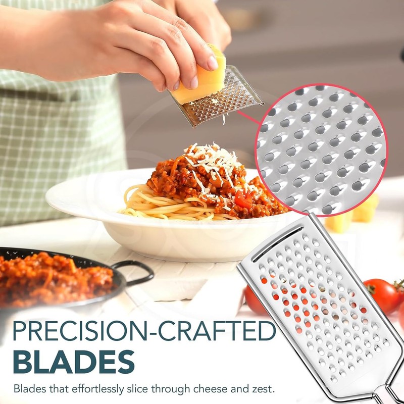 Cheese Grater for Kitchen 4 Sizes Stainless Steel Non-Slip Heavy-Duty