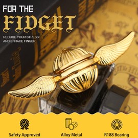 Aring Golden Fidget Stainless Steel Gear Spinner Cube Fingertip Spinning Top Strain Suitable for Ages 6 and Up.