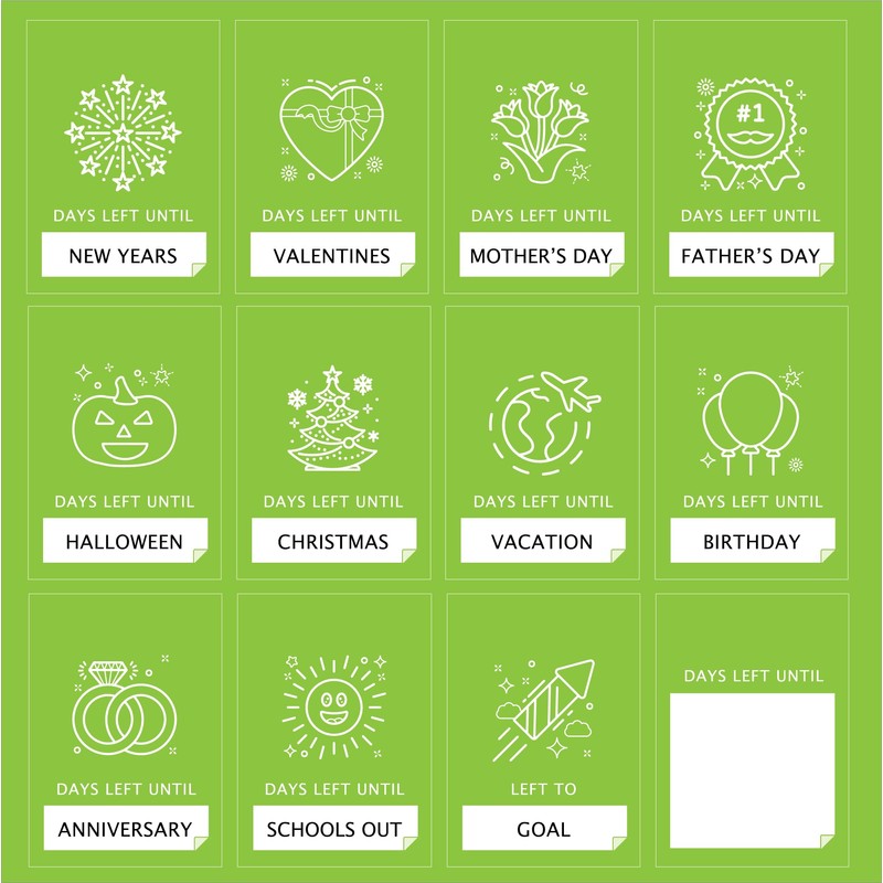 Perpetual Countdown Calendar, Days Left Tracker for Holidays, Birthdays, Anniversaries,