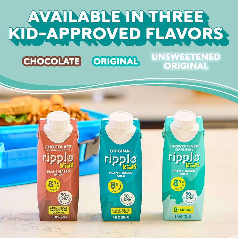 Ripple Kids Unsweetened Plant Based Milk | Pediatrician Recommended |