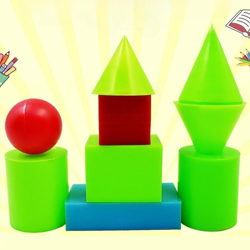 F Fityle 9x 3D Shapes Geometric Set Learning Toys Rectangular