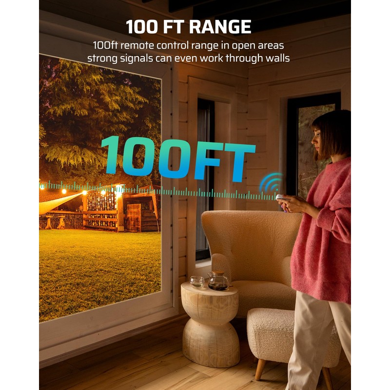 DEWENWILS Outdoor Indoor Wireless Light Switch and Receiver Kit, 15A/1800W,