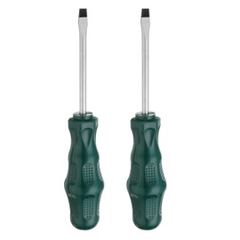 sourcing map 2pcs SL5 Flat Head Screwdriver 6.5" Magnetic Slotted Screwdrivers 3" CR-V with Ergonomic Handle for DIY Repairing, Green
