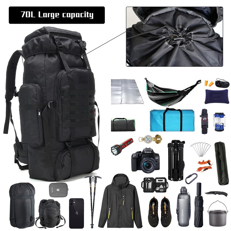 Hiking Backpack for Men 70L/100L Camping Backpack Military Rucksack Molle