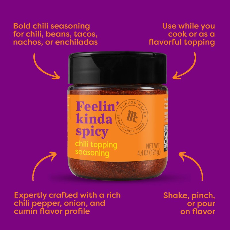 McCormick Chili Topping Seasoning, Flavor Maker, 4.4 oz