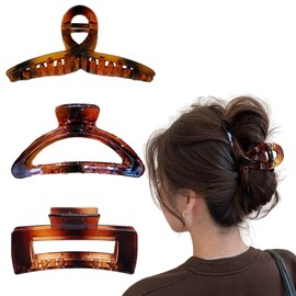 3 Pcs Hair Claw Clips Larger Size Jaw Clips Non-slip Jaw Claw Strong Hold Clamp Clutcher for Thick Long Hair
