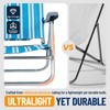 Overmont Low Beach Chair with Cooler Bag - 6-Positions Lay