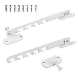 Anseom 2 Pcs Window Safety Restrictors, Window Safety Locks Window Restrictor Hooks with 4 Screws, Adjustable Position Casement Window Restrictor Latch Window Limiter for Wooden/Metal Window or Door