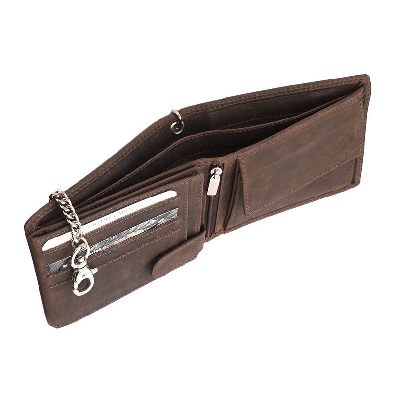 Chain Wallet Landscape Format, maroon, Vintage