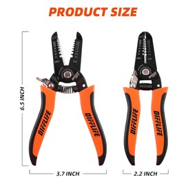 DIFFLIFE 10-22 AWG Wire Stripper Cutter Wire Stripping Tool And Multi-Function Hand Tool，Professional Handle Design And Refined Craftsmanship.