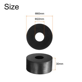 uxcell 8pcs Rubber Spacers 60mm OD, 22mm ID, 30mm Height Round Anti Vibration Spacer Rubber Bushing Grommets Thick Rubber Washers for Home Car Accessories