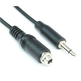 MyCableMart 6 inch 3.5mm Mono TS Male to Female Panel-Mount Extension Cable
