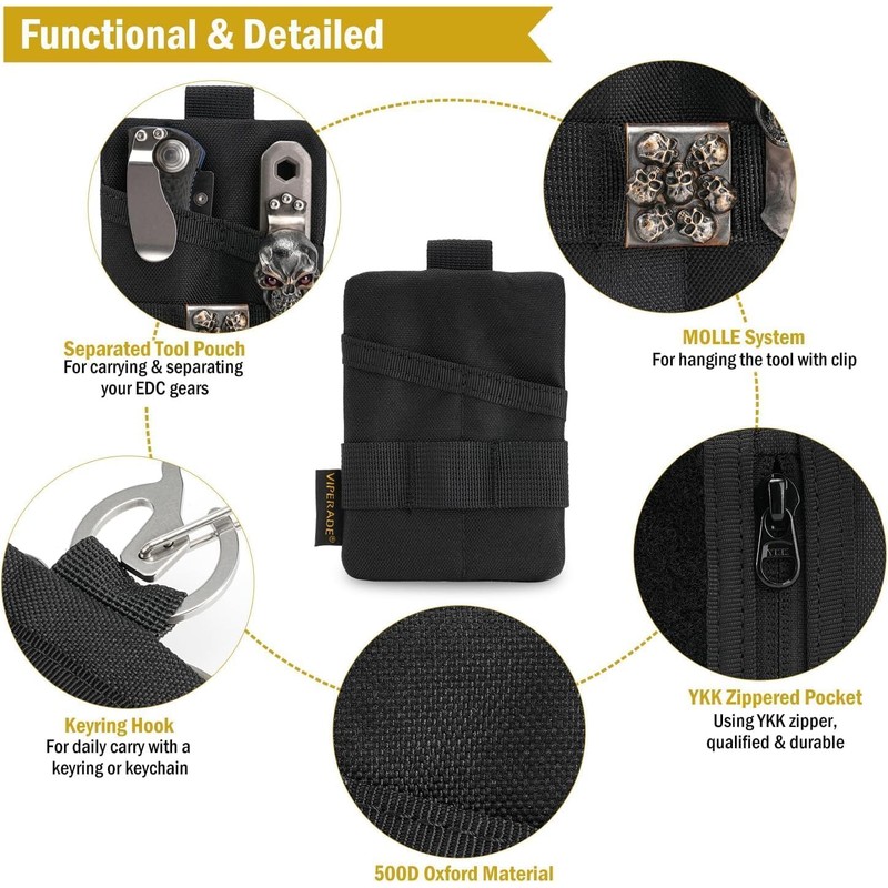 VIPERADE VE15 Mini EDC Pouch, Small EDC Organiser Bag with