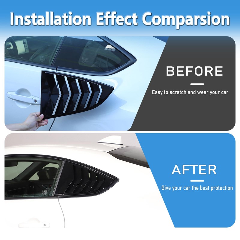 Window Louvers Air Vent Grill Trim Compatible with Subaru BRZ