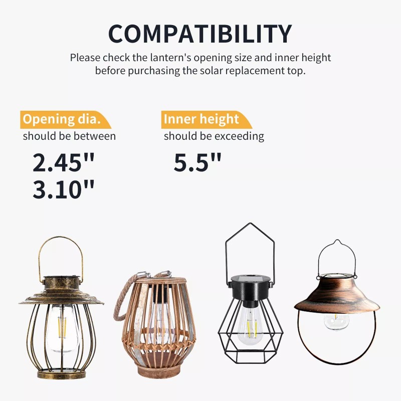 MLKNK Replacement Solar Light Parts-Solar Lanterns Outdoor Waterproof Two 1