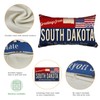 South Dakota Throw Pillow Cover 12x20 Set 2, South Dakota