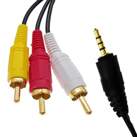Hjiopkul 1.35M 3.5mm Mini Plug (Male) to 3RCA Male Adapter Stereo Cable 4 Pole 3.5mm to RCA Audio & Video Converter Cable (1.35 M)