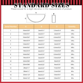 Hilitchi 150Pcs 15 Sizes Carbon Steel Woodruff Keys Half Moon Assortment Kit, Semicircle Bond Key Hardware Metric Assortment Kit, Woodruff Key-Crankshaft for Fasteners Mechanical Industry