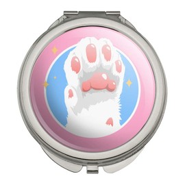 Cat Paw Toe Beans with Cute Sparkles Compact Travel Purse Handbag Makeup Mirror