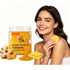 Discos Limpiadores Exfoliantes de Cúrcuma y Ácido Kójico para Rostro y Cuerpo (100 Unidades)