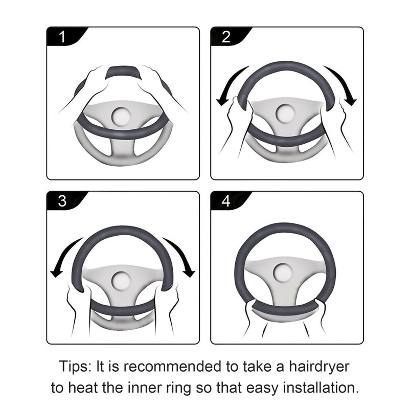 Binsheo Leather Steering Wheel Cover, Breathable, Anti Slip & Odor