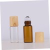 PACKOVE 10pcs Essential Oil Roller Bottles with Wood Grain Caps