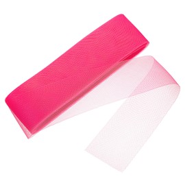 QUARKZMAN 23 Metres 3 Inch Wide Polyester Horsehair Braid, 1 Roll Stiff Horse Hair Band for Sewing Polyester Bonings Wedding Dresses Dance Dresses Skirts Hat Decorations, Pink