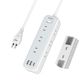 Power Tap, Magnet, Extension Cord, 6.6 ft (2 m), USB Connect, Table Tap, TESSAN 9 AC Outlets, USB-C 1 Port, USB-A, 2 Ports, Magnet, Type-c, Octopus Wiring, Power Cord, oa, Multi Switch Included, Wall