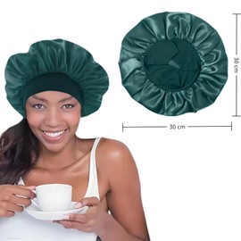 Mcoser Hair Bonnet for Sleeping,Red Sleep Bonnets,Silk Sleep Bonnets for Women,Adjustable Night Sleeping Cap,Elastic Band Silk Bonnets for Sleeping,