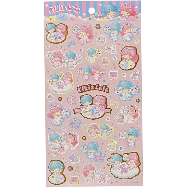 Sanrio Little Twin Stars Pet Sticker Seal 1 Sheets 47 Pcs Decorative Scrapbooking Supplies Stationery (Cotton Candy)