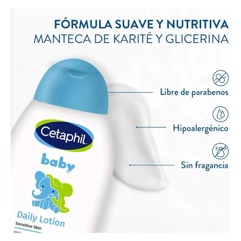 Cetaphil Baby Loción Hidratante Facial Corporal Sensible 300ml