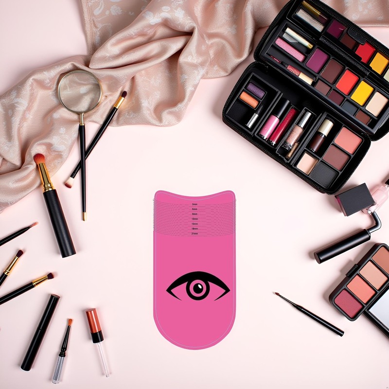 Pink Eyelash Ruler, Eyelash Stencils Ruler for Measure Eyelashes LengthEyebrow