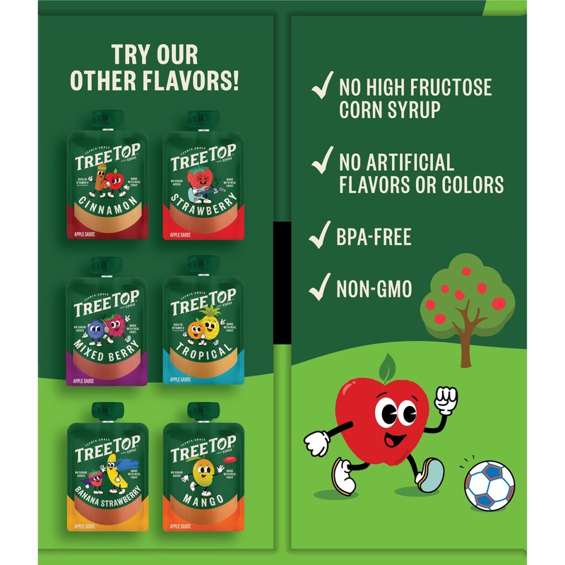 Tree Top Applesauce Pouches (3.2 Ounce (Pack of 20), Apple)