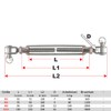 Stainless Steel VA4 Rope Tensioner Wire Rope Turnbuckle Wire Tensioner