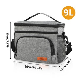 Windfromort Small Cool Bag - Mini Cool Bag, Compact, Insulated, Perfect for On the Go, Work, Travel, Picnic (26 x 17 x 20 cm) (Grey)