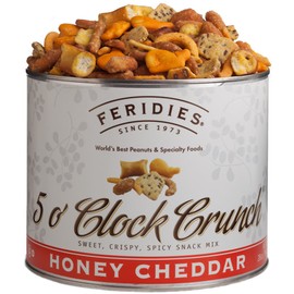 FERIDIES Honey Cheddar 5 O'Clock Crunch Snack Mix - 28oz Can (Pack of 4)