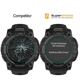 Supershieldz (3 Pack) Designed for Garmin Instinct 3 45mm (Solar/Amoled) Tempered Glass Screen Protector, Anti Scratch, Bubble Free