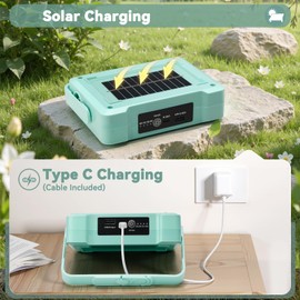 MAYDENG LED Solar Work Light 100W Portable Job Site Rechargeable Camping Light with 6 Modes Floodlight for Emergency Power Failure Outdoor Working